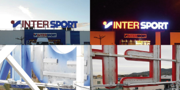 Enseigne en lettre et champs en plexiglass avec éclairage led pour Intersport à Brignoles